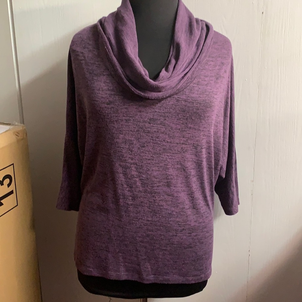 Purple Cowl Neck Shirt